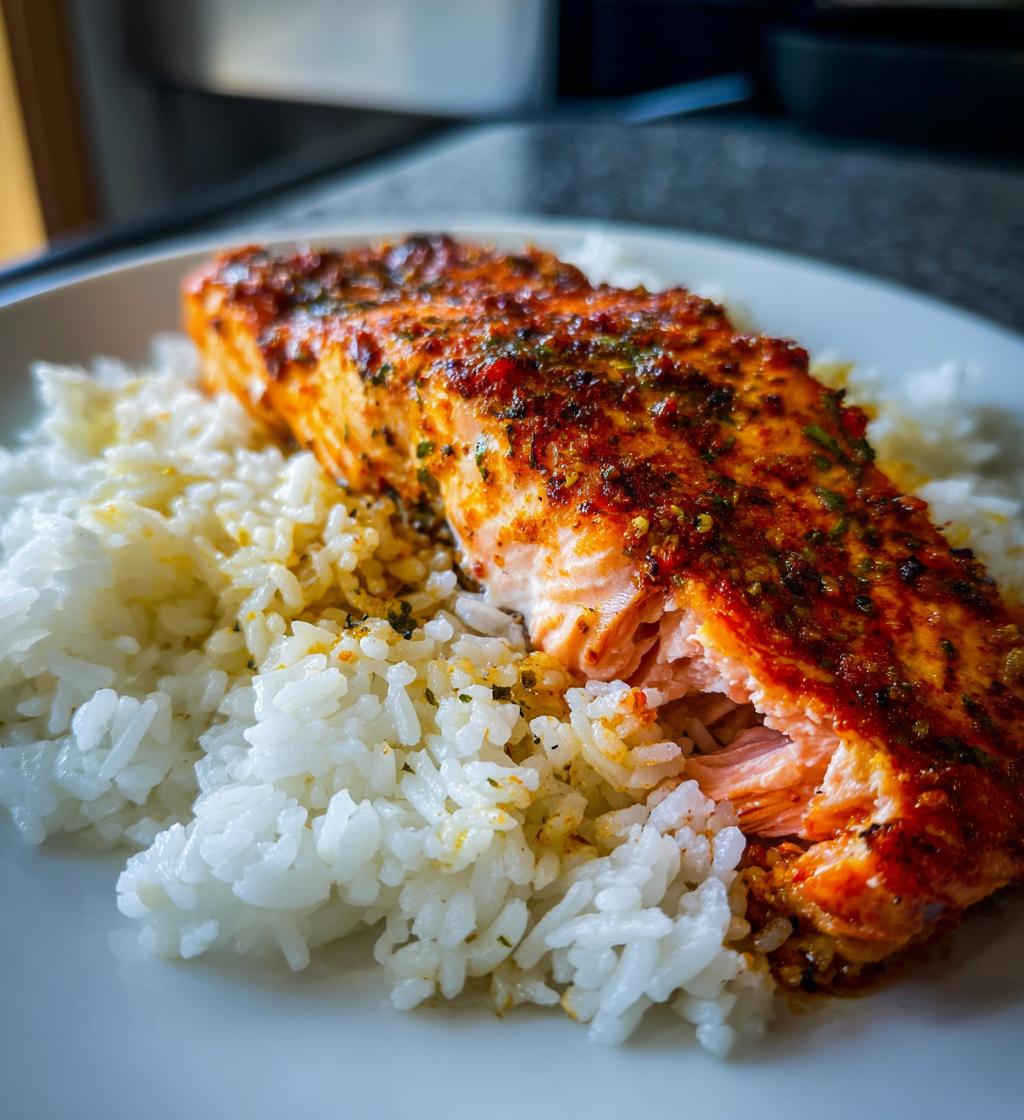 air fryer salmon crispy rice