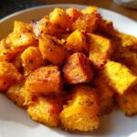 baked sweet potatoes in the oven cubed