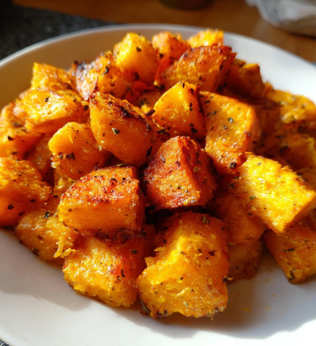baked sweet potatoes in the oven cubed