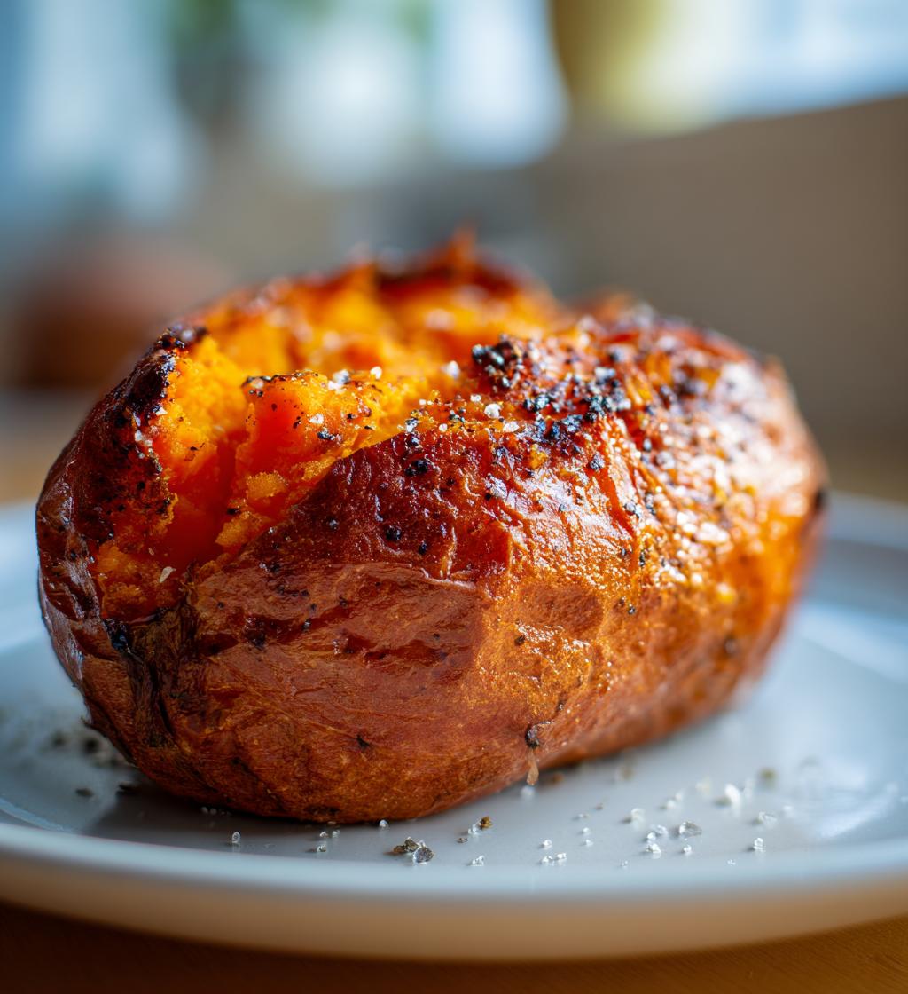 baked sweet potatoes in the oven