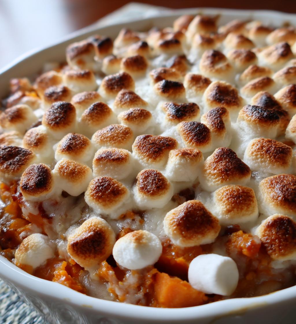 baked sweet potatoes with marshmallows