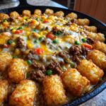 traditional tater tot casserole with ground beef
