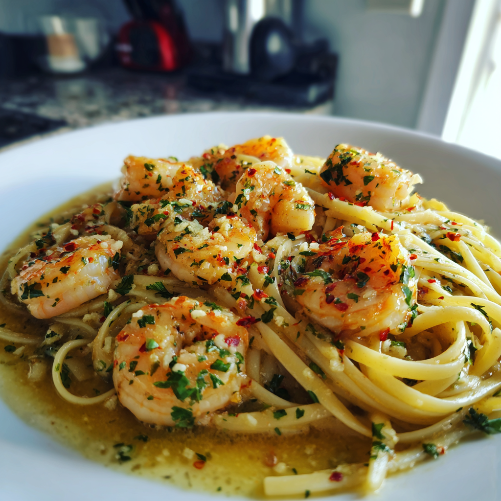 garlic butter shrimp pasta for a Perfect 20-Minute Dinner