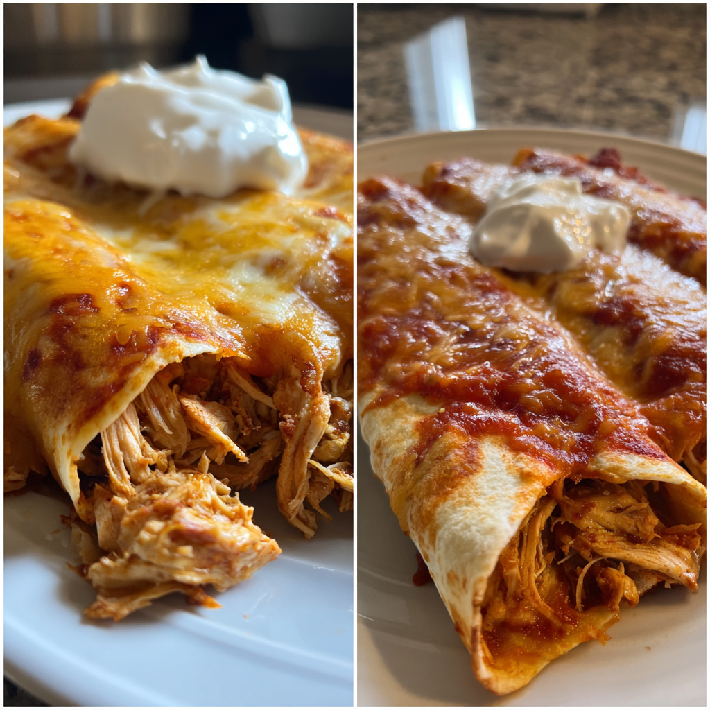 recipes with rotisserie chicken for Irresistible Cheesy Enchiladas