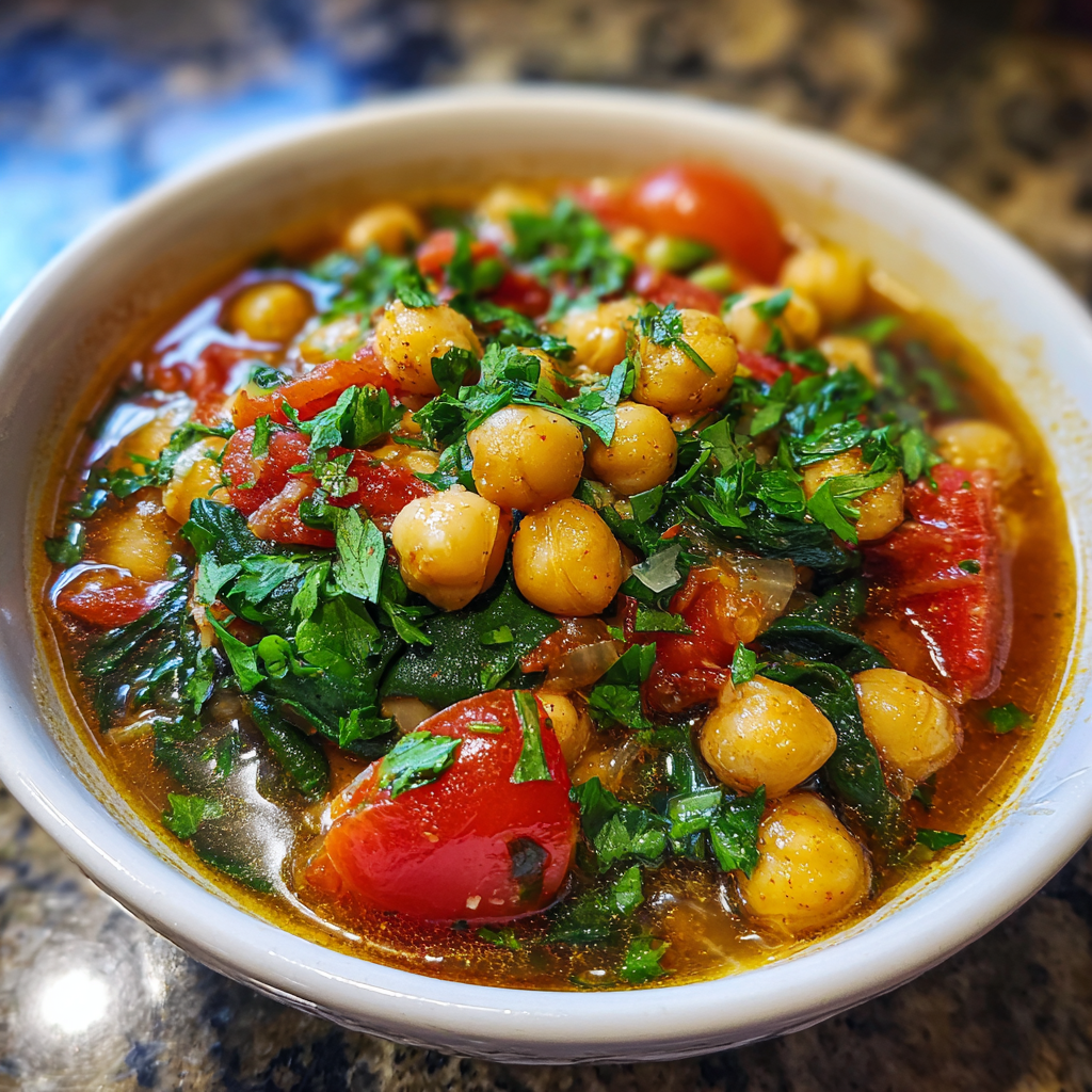 Mediterranean diet recipes soups &amp; stews: Irresistible Chickpea Soup in 40 Minutes