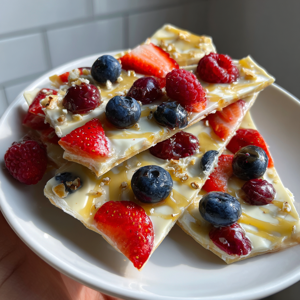 Frozen Honey Yogurt Bark with Mixed Berries: 5 Irresistible Steps