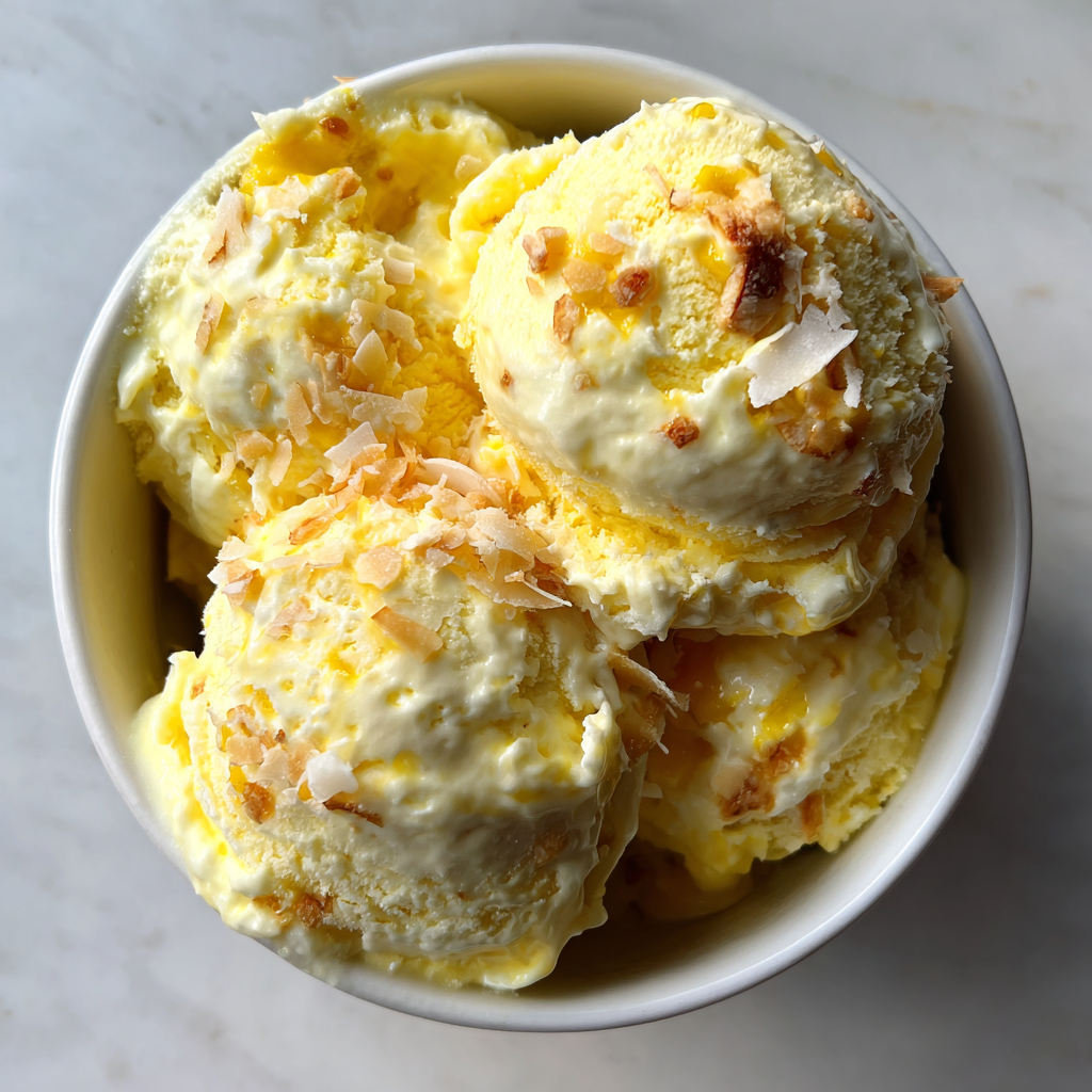 Mango Coconut Ice Cream (No-Churn) with 5 Irresistible Ingredients