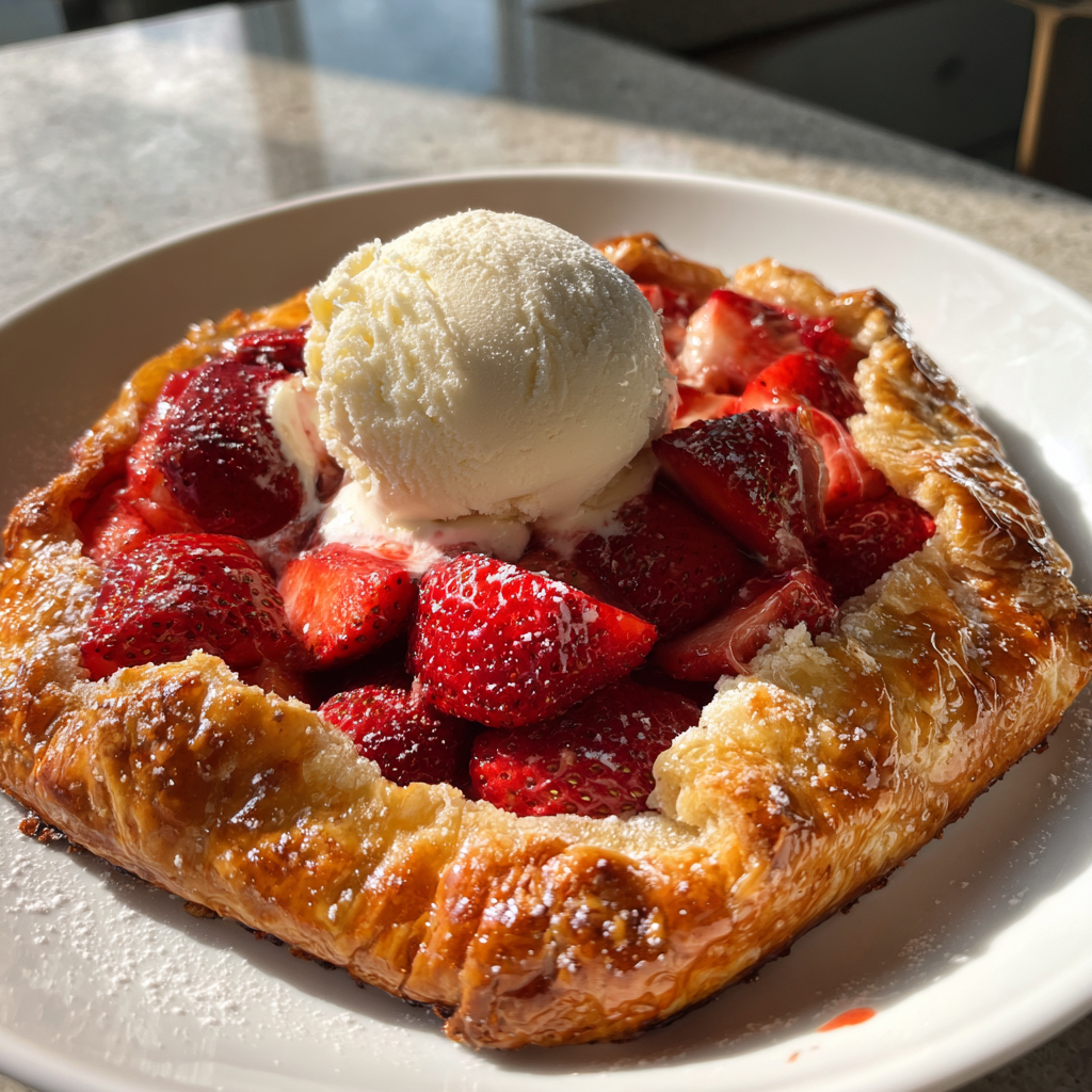 Strawberry Galette with Vanilla Ice Cream: 30 Minutes to Perfect Delight