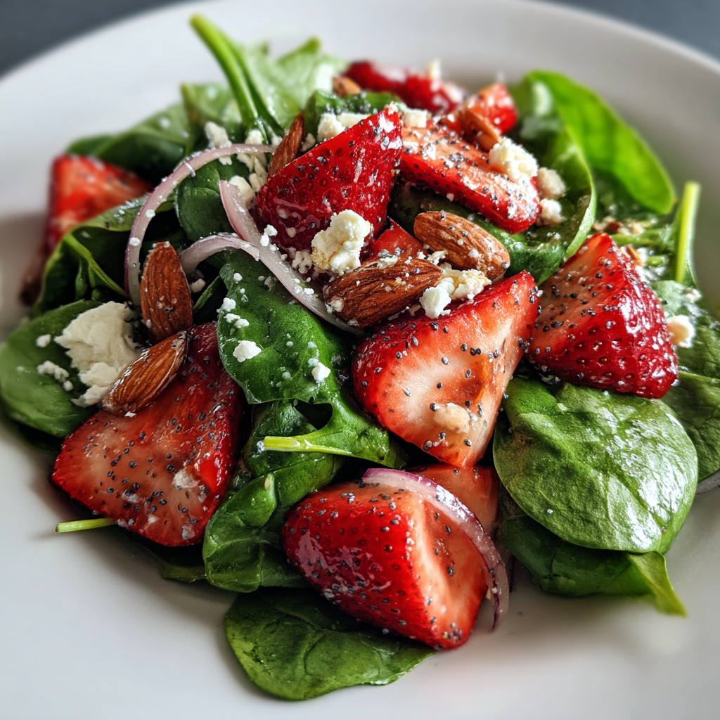 Strawberry Spinach Salad with Poppy Seed Dressing: 10-Minute Irresistible Delight